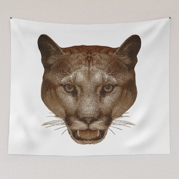 Item preview, Mountain lion face canvas optics, cool big cat photos, beautiful animal motifs designed and sold by Kirei-Lily.