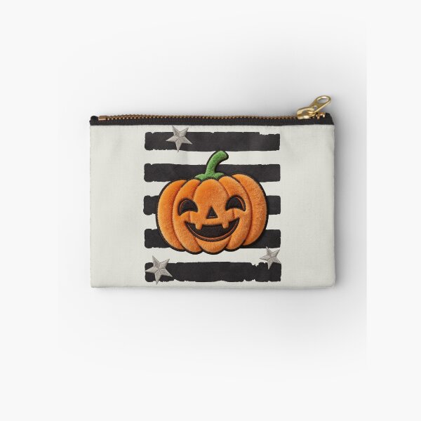 Item preview, Aesthetic Halloween Pumpkin - Teddy Fur and Leather Patch designed and sold by thelexiverse.