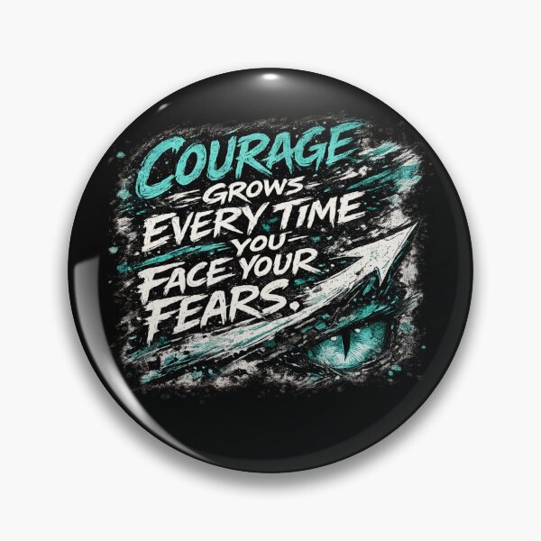 Item preview, Courage Grows Every Time You Face Your Fears – Inspirational Typography Design designed and sold by ArtisticHeart21.