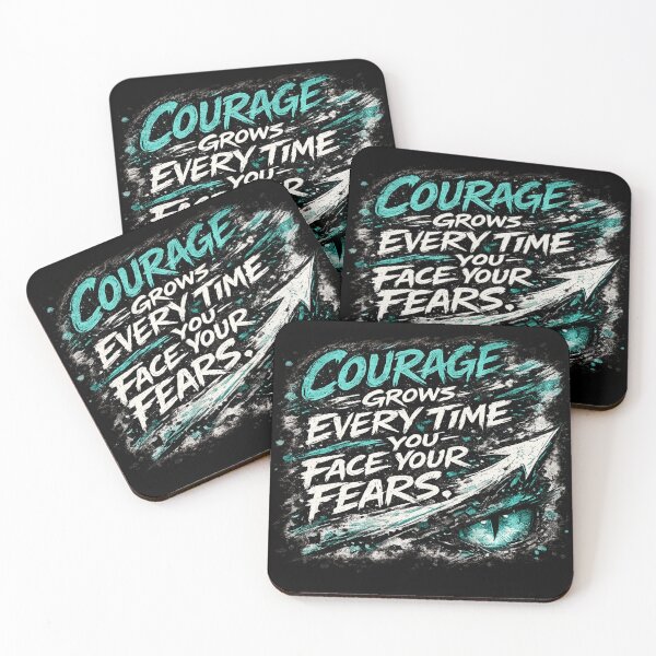 Item preview, Courage Grows Every Time You Face Your Fears – Inspirational Typography Design designed and sold by ArtisticHeart21.
