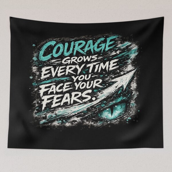 Item preview, Courage Grows Every Time You Face Your Fears – Inspirational Typography Design designed and sold by ArtisticHeart21.