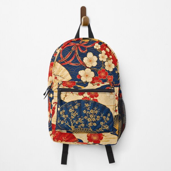 Item preview, Japanese Sensu Fan & Plum Blossom Seamless Pattern | Traditional Japanese Textile Design designed and sold by lavanya11.