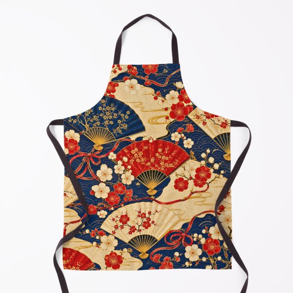 Item preview, Japanese Sensu Fan & Plum Blossom Seamless Pattern | Traditional Japanese Textile Design designed and sold by lavanya11.