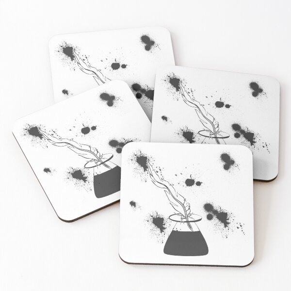 Item preview, Quill pen with inkwell and inkblots, writing, writers, individualists designed and sold by Kirei-Lily.