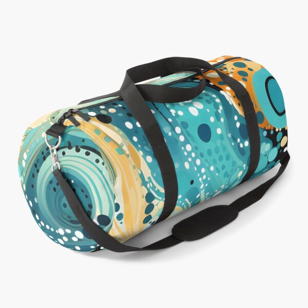 Item preview, Aboriginal Inspired Dot Art - Turquoise Amber Fluid Wave designed and sold by GrinGalore.