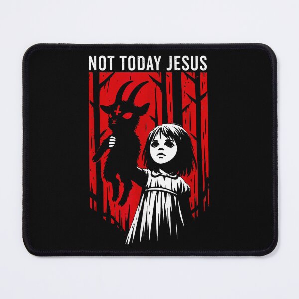 Item preview, Not Today Jesus Creepy Goat Horror Halloween Dark Humor Statement designed and sold by LizzyKeiko.