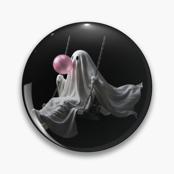 Item preview, Cute Ghost Blowing Bubble Gum Swinging Kawaii Halloween Aesthetic Vibes designed and sold by Serene woods.
