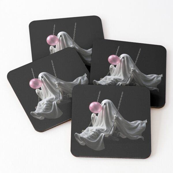 Item preview, Cute Ghost Blowing Bubble Gum Swinging Kawaii Halloween Aesthetic Vibes designed and sold by Serene woods.