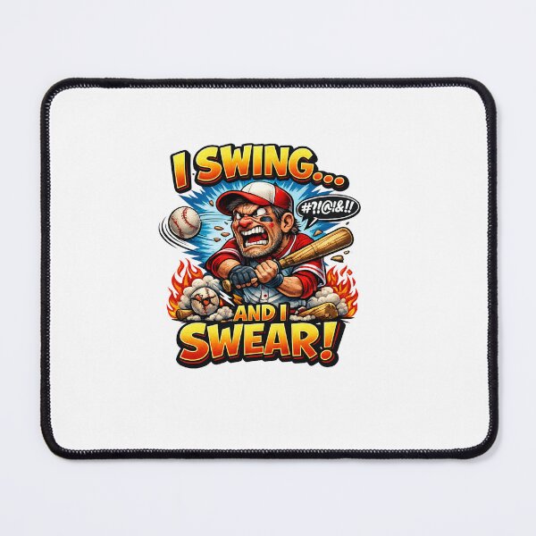 Item preview, I Swing... And I Swear! Funny Baseball T-Shirt | Angry Baseball Player Graphic Tee | Baseball Humor Gift for Players & Fans designed and sold by Sushikidsntod.