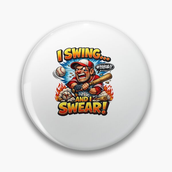 Item preview, I Swing... And I Swear! Funny Baseball T-Shirt | Angry Baseball Player Graphic Tee | Baseball Humor Gift for Players & Fans designed and sold by Sushikidsntod.