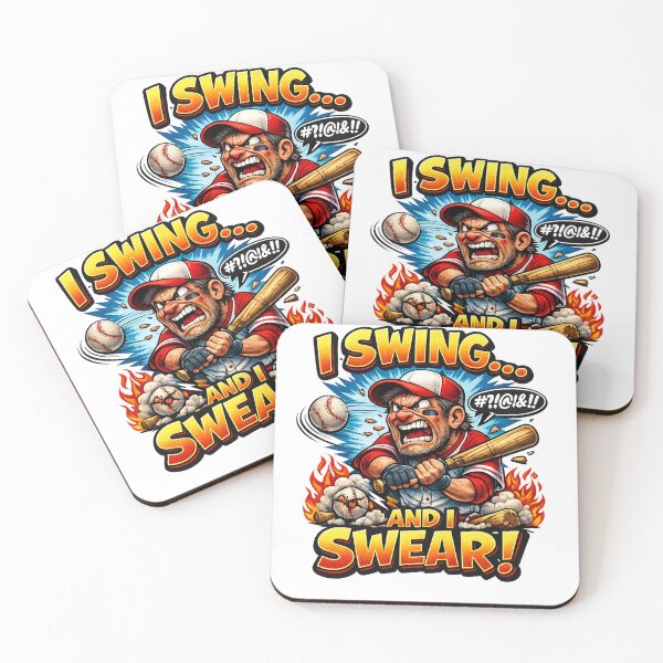 Item preview, I Swing... And I Swear! Funny Baseball T-Shirt | Angry Baseball Player Graphic Tee | Baseball Humor Gift for Players & Fans designed and sold by Sushikidsntoddlers.