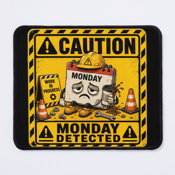 Item preview, Caution: Monday Detected | Funny Monday Warning Sticker & T-Shirt designed and sold by FuzzDrive.