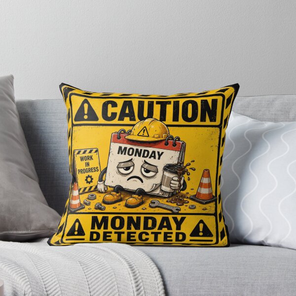 Item preview, Caution: Monday Detected | Funny Monday Warning Sticker & T-Shirt designed and sold by FuzzDrive.