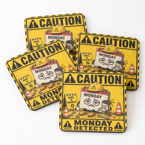 Item preview, Caution: Monday Detected | Funny Monday Warning Sticker & T-Shirt designed and sold by FuzzDrive.