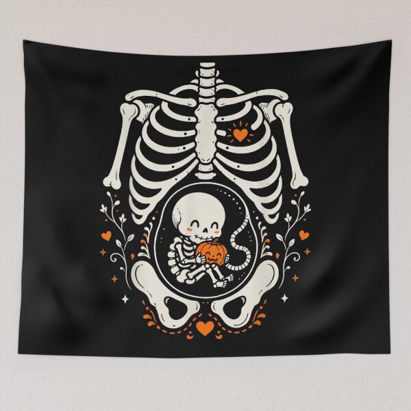 Item preview, Cute Halloween Skeleton Baby Pumpkin Pregnancy Anatomy Funny Spooky Gift designed and sold by Serene woods.
