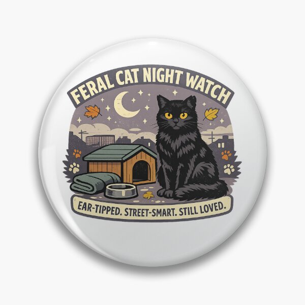 Item preview, Feral Cat Night Watch – Ear-Tipped Community Cat Rescue designed and sold by Concrete Coffee Studio.