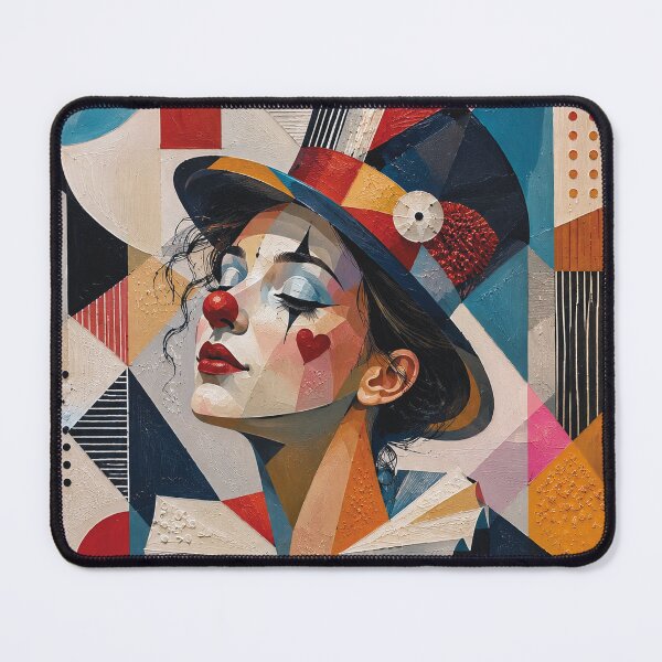 Item preview, Cubist Clown painting. designed and sold by GalleryKauffeld.