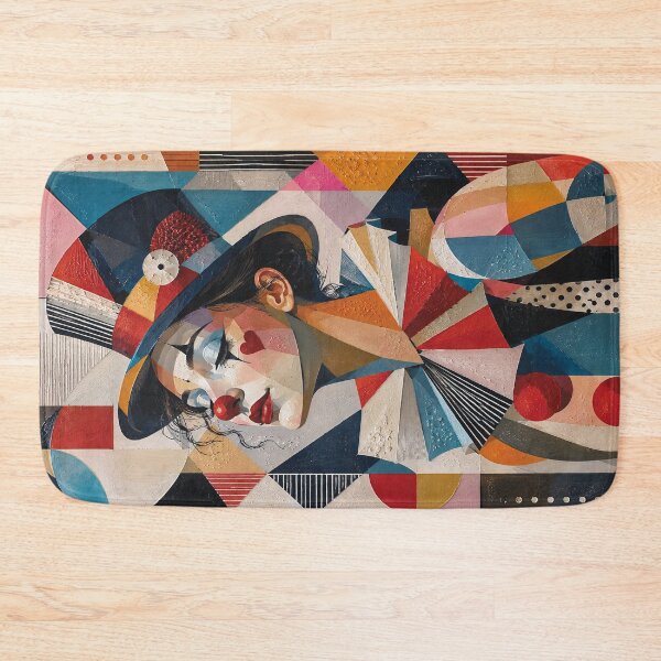 Item preview, Cubist Clown painting. designed and sold by GalleryKauffeld.