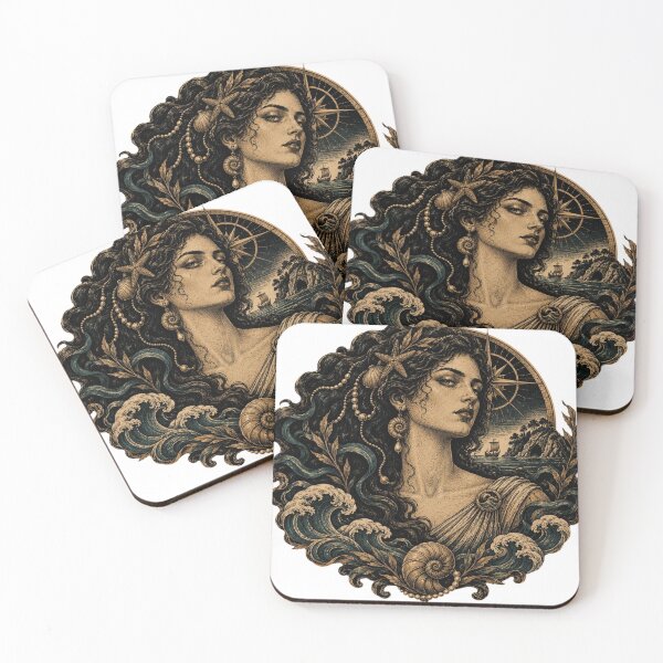 Item preview, Calypso Sea Nymph — Vintage Woodcut Greek Mythology Engraving designed and sold by Qorvun.