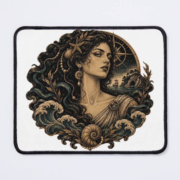 Item preview, Calypso Sea Nymph — Vintage Woodcut Greek Mythology Engraving designed and sold by Qorvun.