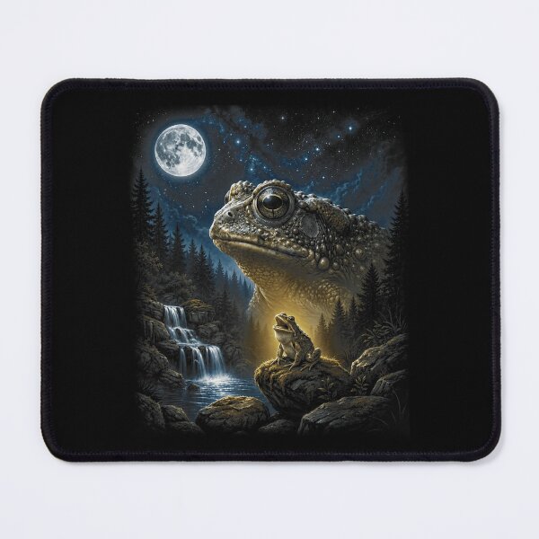 Item preview, Mystical Moonlit Giant Toad Fantasy Forest Waterfall Nature Dreamscape designed and sold by Taniyah Gomes.