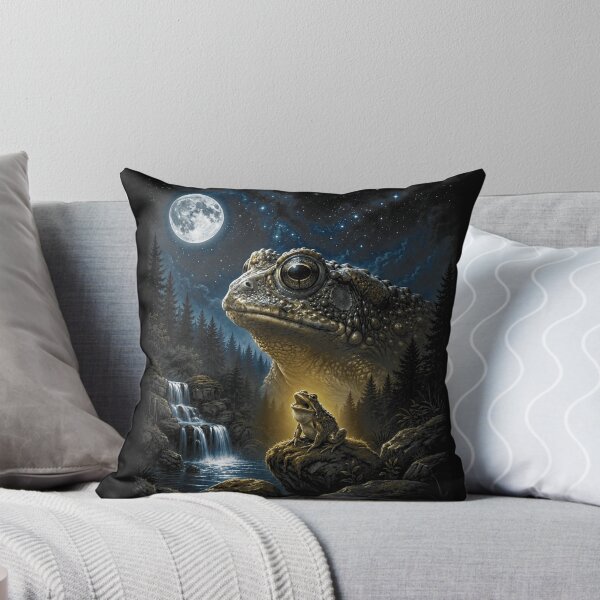 Item preview, Mystical Moonlit Giant Toad Fantasy Forest Waterfall Nature Dreamscape designed and sold by Taniyah Gomes.