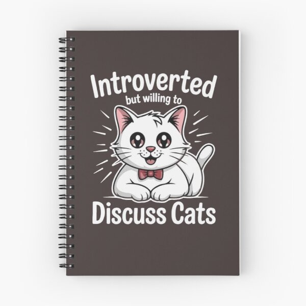 Item preview, Introverted But Willing to Discuss Cats | Funny Cat Lover Introvert Gift | Cute White Cat Design designed and sold by Mahdi Barigou.