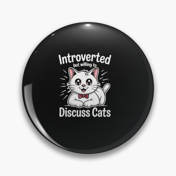 Item preview, Introverted But Willing to Discuss Cats | Funny Cat Lover Introvert Gift | Cute White Cat Design designed and sold by Mahdi Barigou.