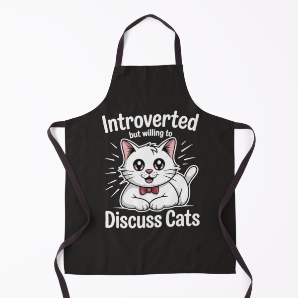 Item preview, Introverted But Willing to Discuss Cats | Funny Cat Lover Introvert Gift | Cute White Cat Design designed and sold by Mahdi Barigou.