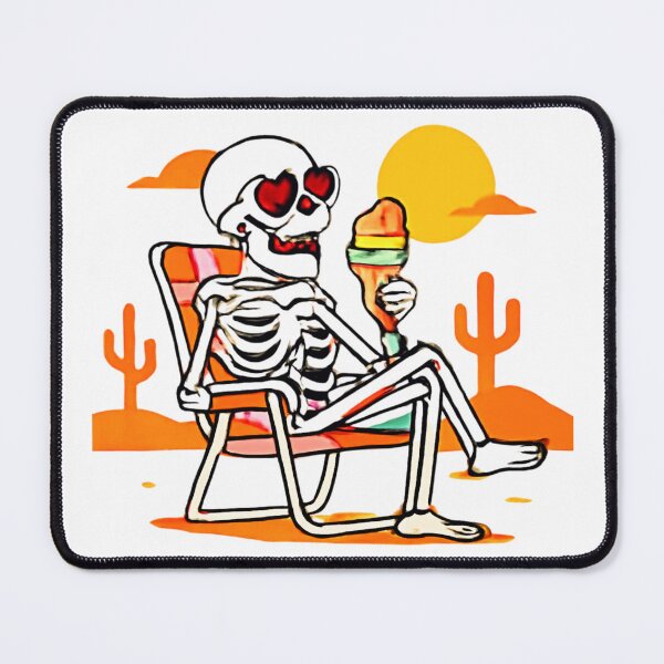 Item preview, Skeleton Eating Ice Cream in the Desert designed and sold by Musicdrip.