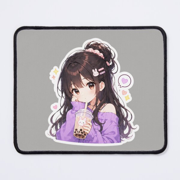 Item preview, Bubble Tea Break – Cozy Anime Girl designed and sold by bella-rosa87.