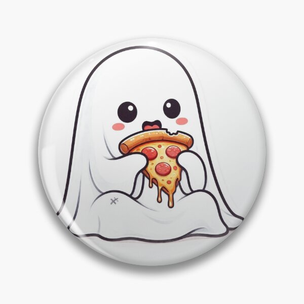 Item preview, Cute Spooky Ghost Eating Pizza 1 designed and sold by Kermancius.