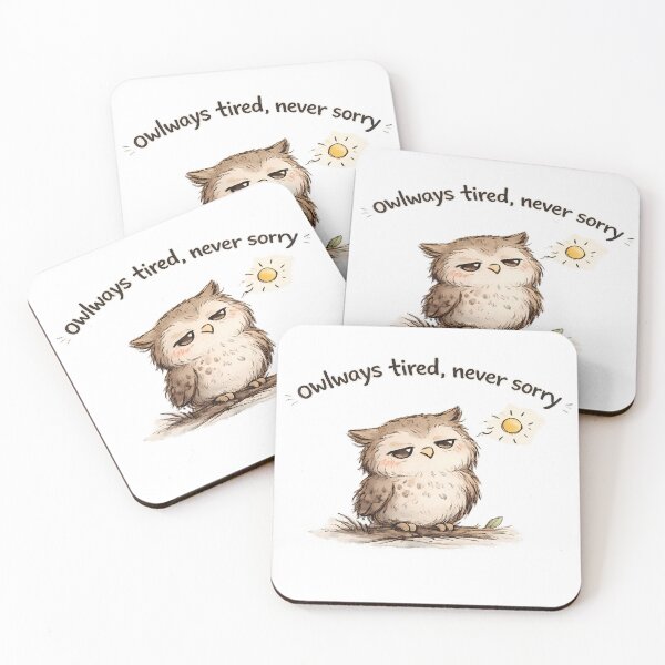 Item preview, Funny Owlways Tired Shirt | Owl Pun Sticker | Sleepy Owl Gift | Relatable Humor Tee designed and sold by Gremlin Hours.