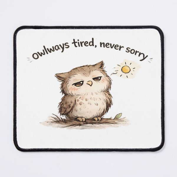 Item preview, Funny Owlways Tired Shirt | Owl Pun Sticker | Sleepy Owl Gift | Relatable Humor Tee designed and sold by Gremlin Hours.