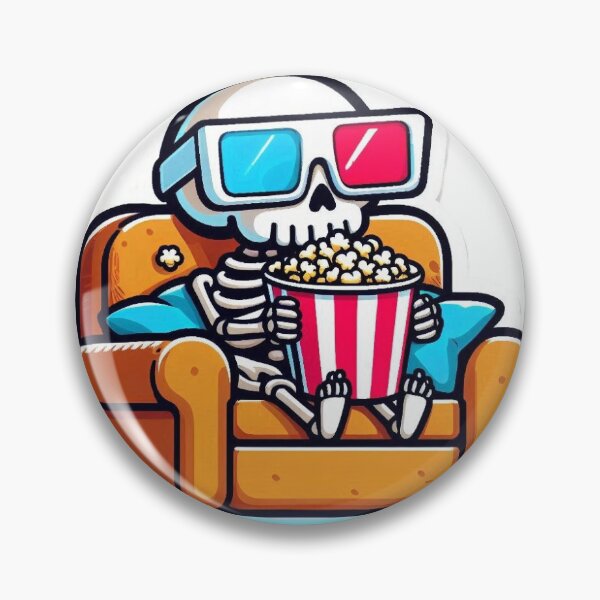 Item preview, Movie Marathon Skeleton Popcorn Binge Watch 1 designed and sold by Kermancius.