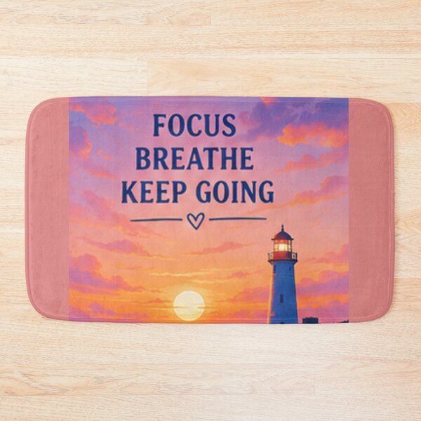 Item preview, Focus Breathe Keep Going Lighthouse Sunset designed and sold by Rehnair.