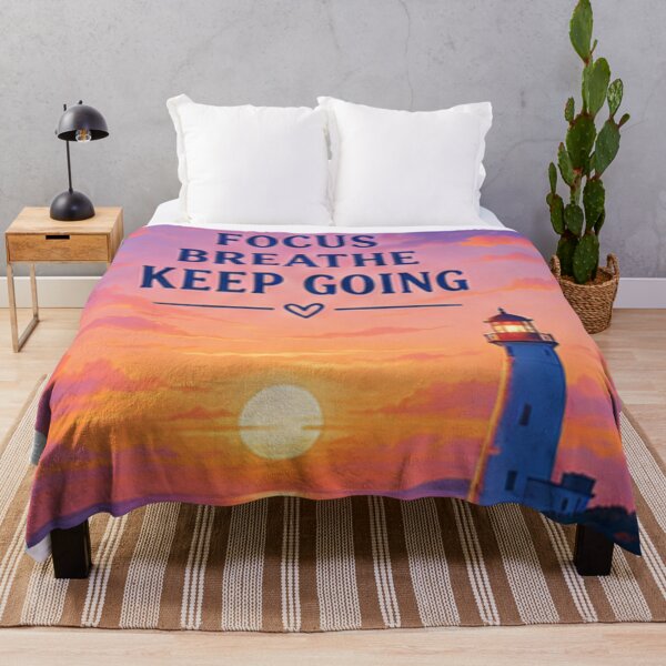 Item preview, Focus Breathe Keep Going Lighthouse Sunset designed and sold by Rehnair.