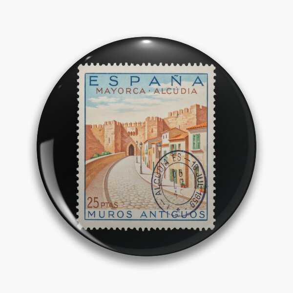 Item preview, Alcudia Old Town Majorca Medieval Walls Stamp Sticker designed and sold by stickercuffs.