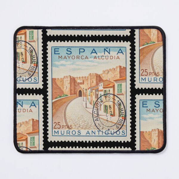 Item preview, Alcudia Old Town Majorca Medieval Walls Stamp Sticker designed and sold by stickercuffs.