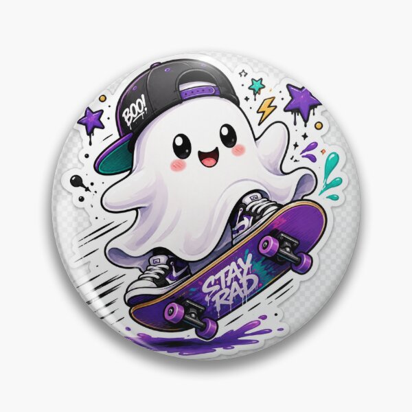 Item preview, Cute Ghost Skateboard Sticker Design designed and sold by VeltrixaDesigns.
