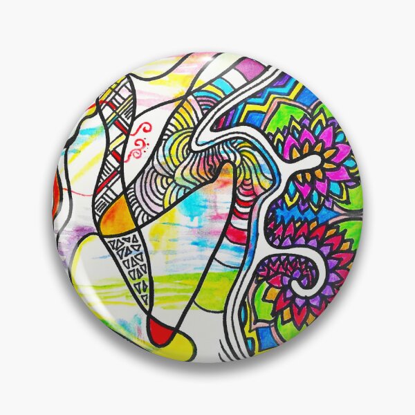 Item preview, "Joy" Colorful Chaotic Mandala Shapes and Lines Abstract Messy Doodle  designed and sold by BOKEbyTC.