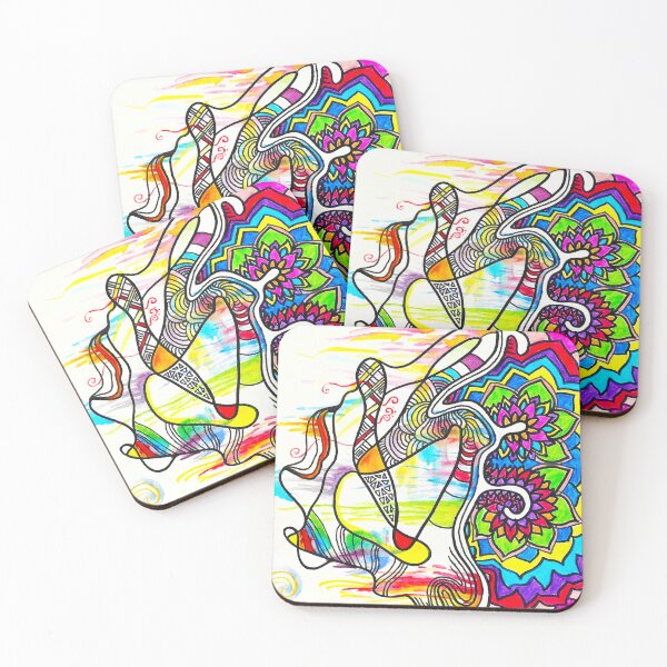 Item preview, "Joy" Colorful Chaotic Mandala Shapes and Lines Abstract Messy Doodle  designed and sold by BOKEbyTC.