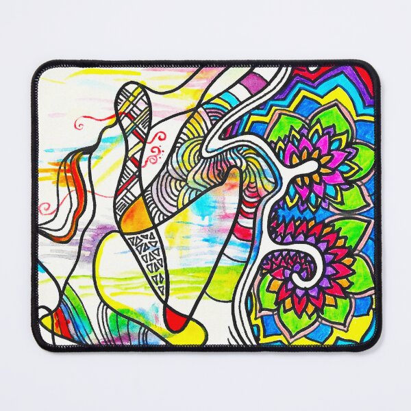 Item preview, "Joy" Colorful Chaotic Mandala Shapes and Lines Abstract Messy Doodle  designed and sold by BOKEbyTC.