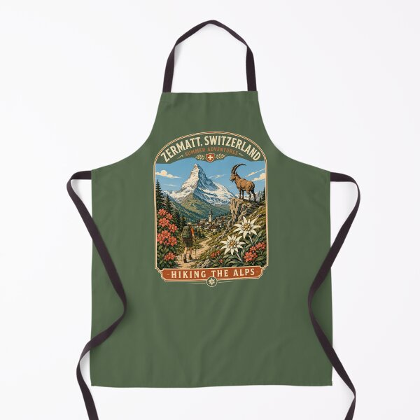Item preview, Vintage Zermatt Switzerland Alps Hiking Badge designed and sold by Imaginationbeyond.