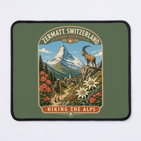 Item preview, Vintage Zermatt Switzerland Alps Hiking Badge designed and sold by Imaginationbeyond.