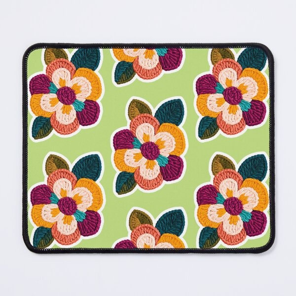 Item preview, Colorful Crochet Flower Sticker – Boho Handmade Floral Appliqué Art designed and sold by KAM-KAM-STORE.