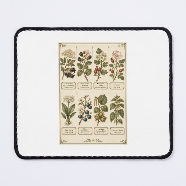 Item preview, Hedgerow Foraging Chart | Edible Wild Plants Botanical Art | Forager Gift designed and sold by Brackenlume Studio.