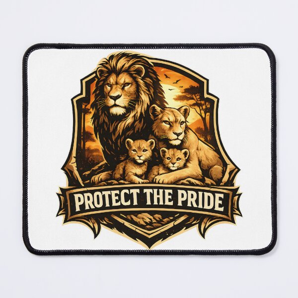 Item preview, Protect the Pride Lion Family Safari Emblem designed and sold by CreativeMindsetLab.