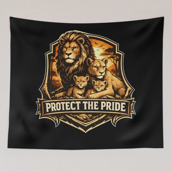 Item preview, Protect the Pride Lion Family Safari Emblem designed and sold by CreativeMindsetLab.