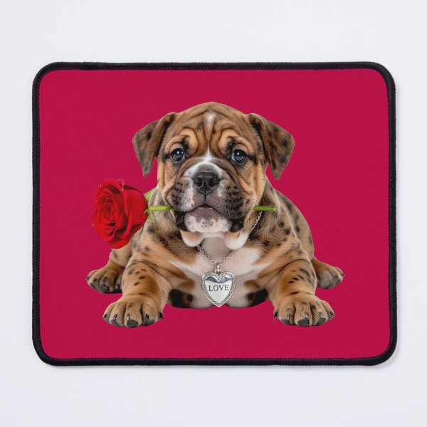Item preview, Sweet puppy - little bulldog with red rose - Love designed and sold by Segasprojects.